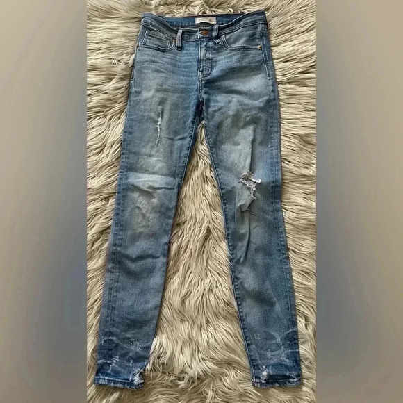 MADEWELL 9" High-Rise Skinny Jeans: Destructed-Hem Edition Size 26 - Picture 5 of 13